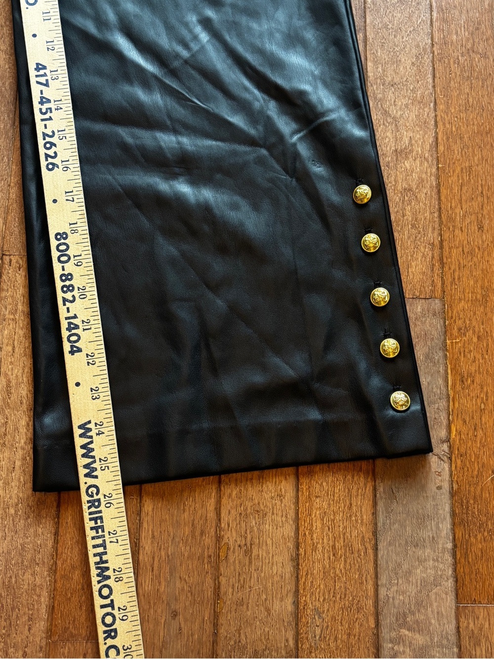 NWT Fitfteen Twenty faux leather button hem pants-L - Picture 3 of 9